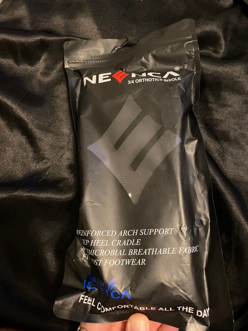 Neenca 3/4 Arch Support Insole, Shoe Inserts Black Size Extra Large